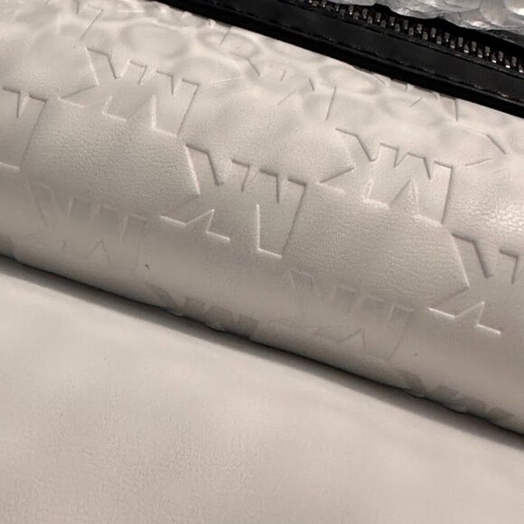 Michael Kors $548 retail Bright White & Black Cooper Logo Embossed Backpack NWT - Picture 13 of 16